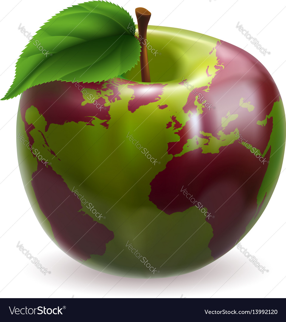 Apple world globe Royalty Free Vector Image VectorStock