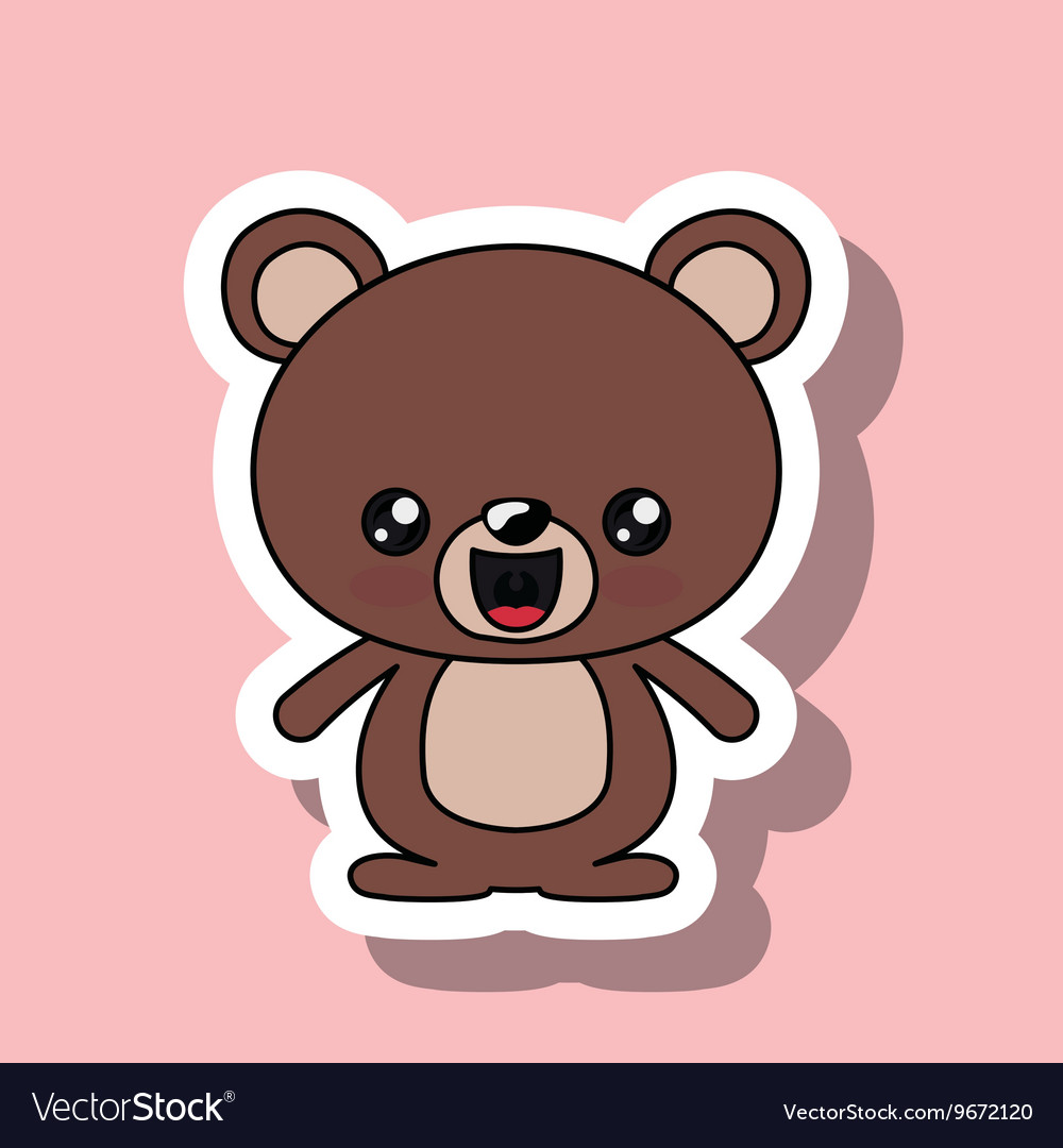 Bear character kawaii isolated icon design Vector Image