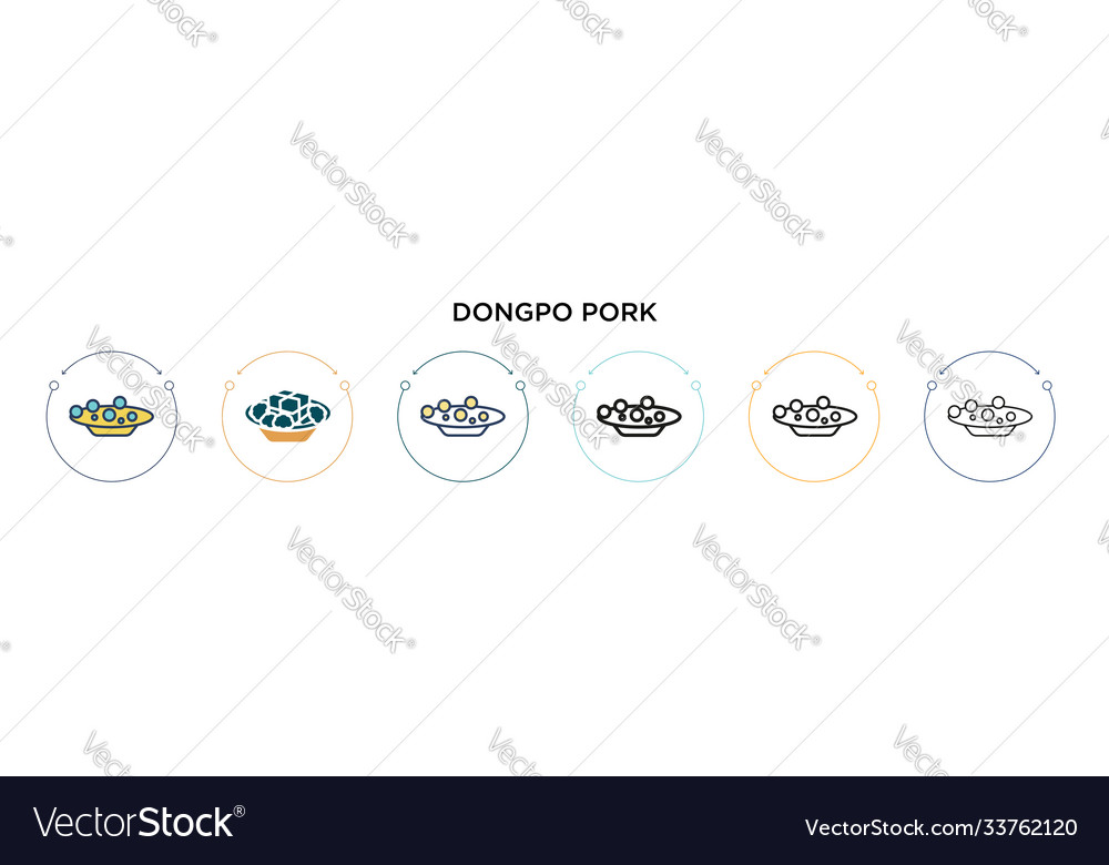 Dongpo Pork Icon In Filled Thin Line Outline Vector Image