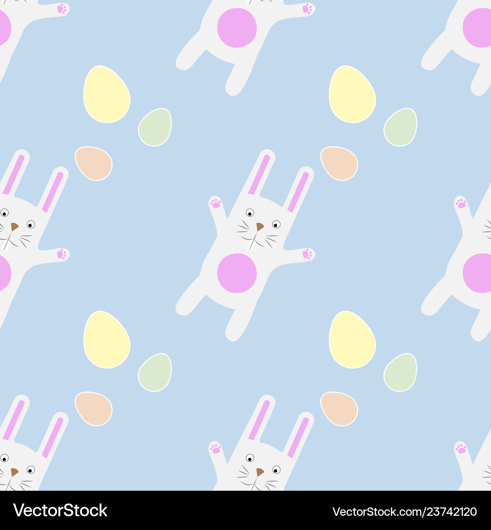 Easter seamless pattern funny cartoon bunny Vector Image