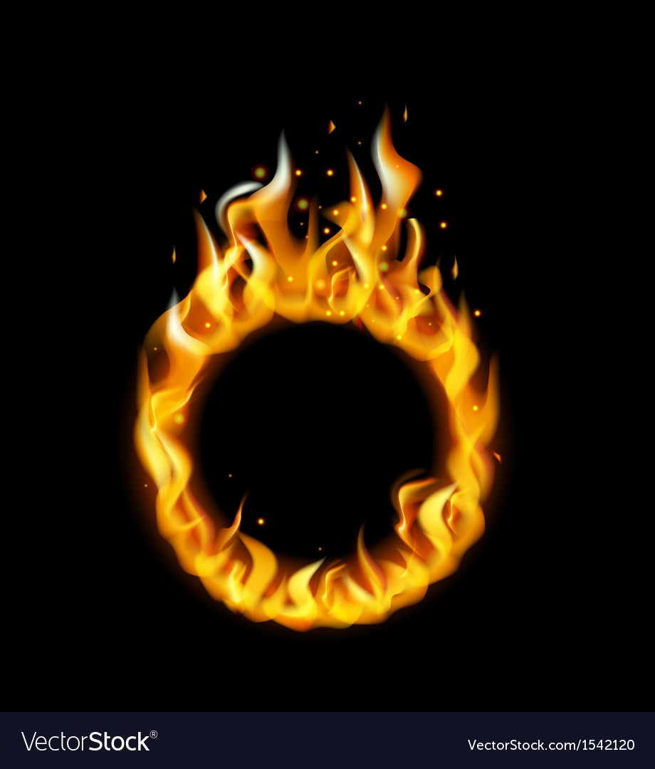 Fire flame in circular frame Royalty Free Vector Image