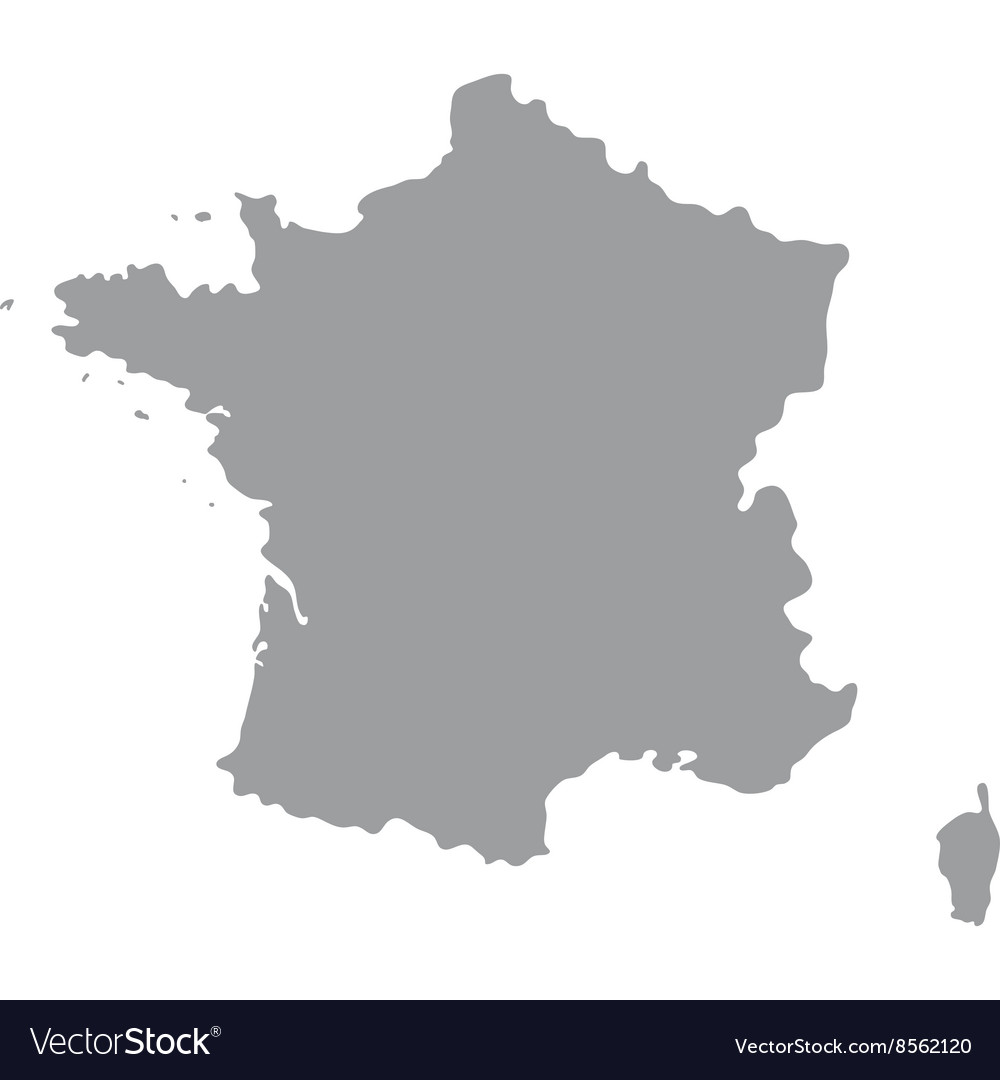 Grey Map Of France With Regions Free Vector Maps Map Vector France 