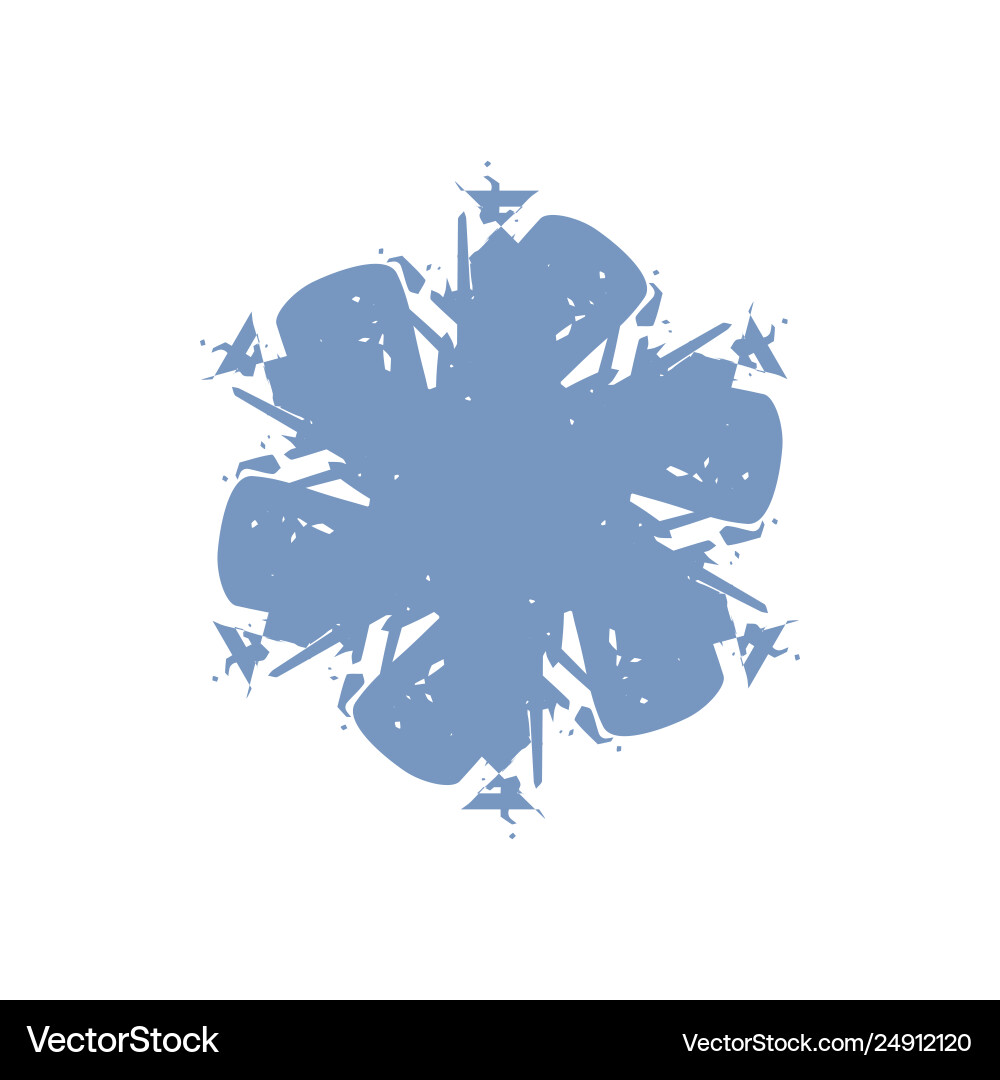 Grunge isolated snowflake Royalty Free Vector Image