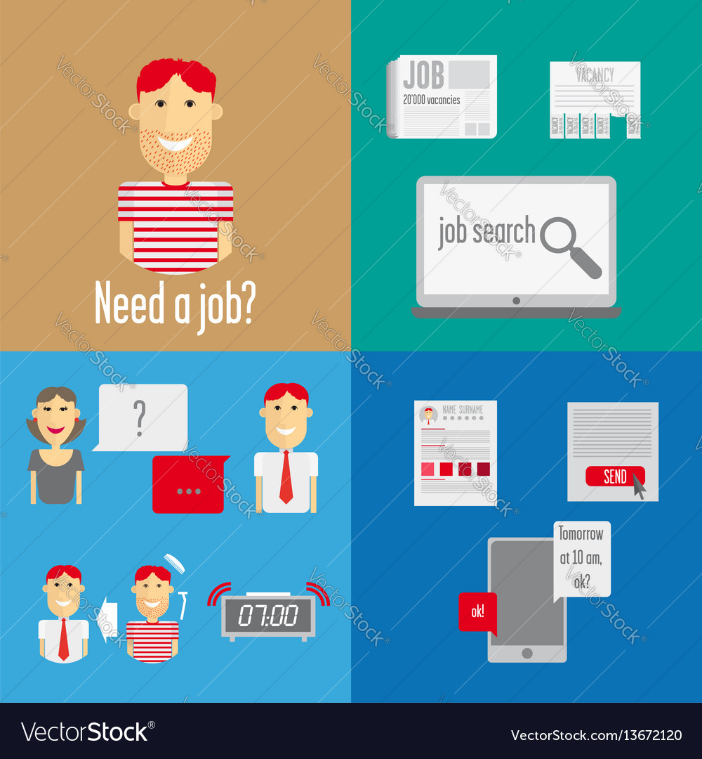 Job search Royalty Free Vector Image - VectorStock