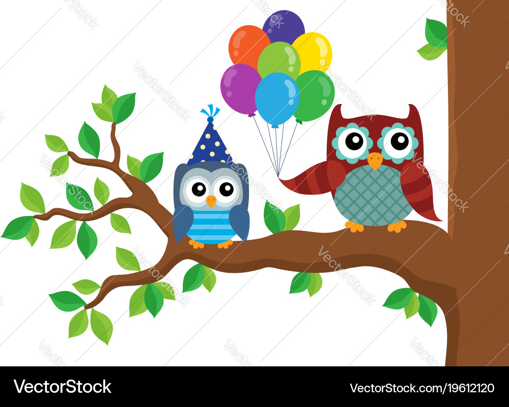 Party owls theme image 5 Royalty Free Vector Image