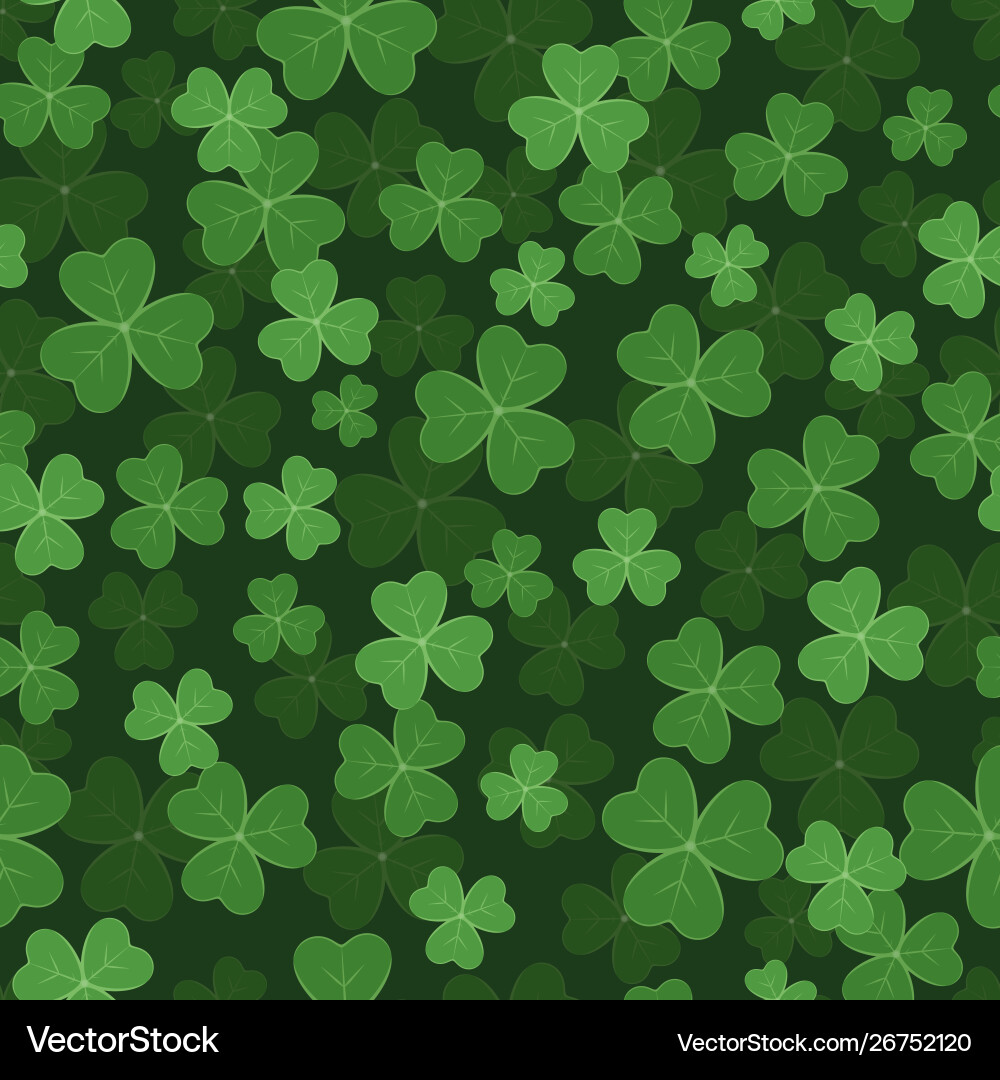 Seamless pattern with green clovers Royalty Free Vector