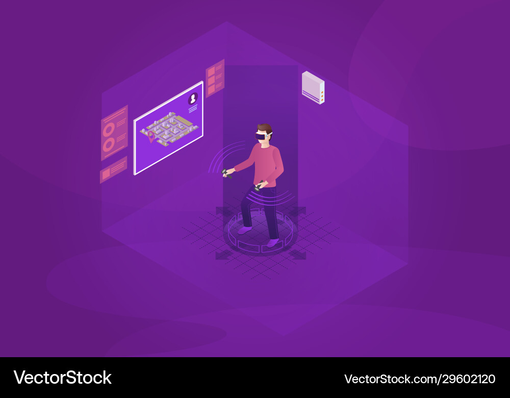 Vector Vr Game Vr game isometric Royalty Free Vector Image - VectorStock