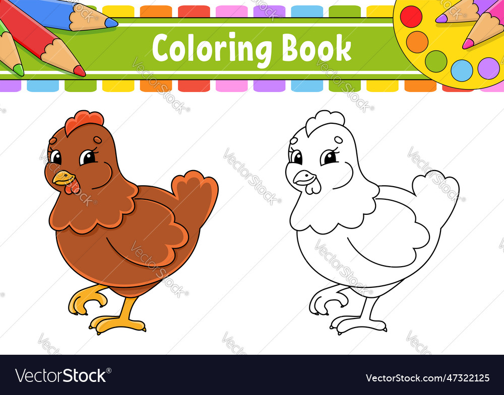 Coloring book for kids cartoon character black Vector Image