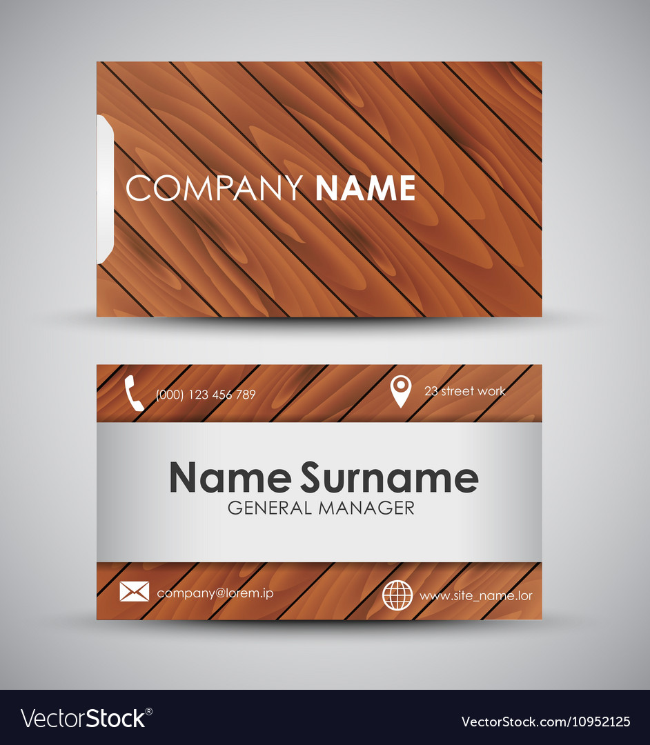 design of the business card with wooden texture wood business cards