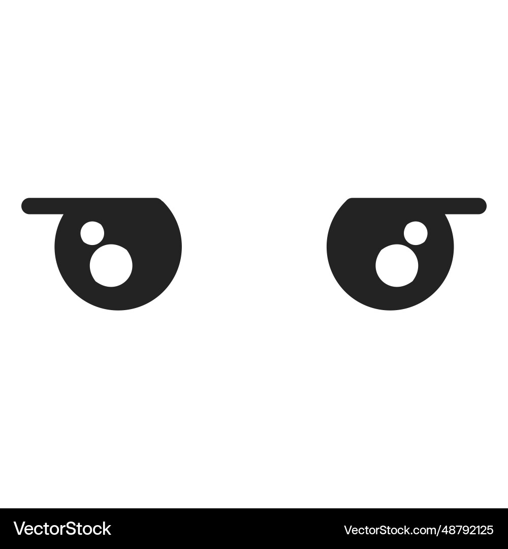 Disappointed kawaii emoticon eyes Royalty Free Vector Image