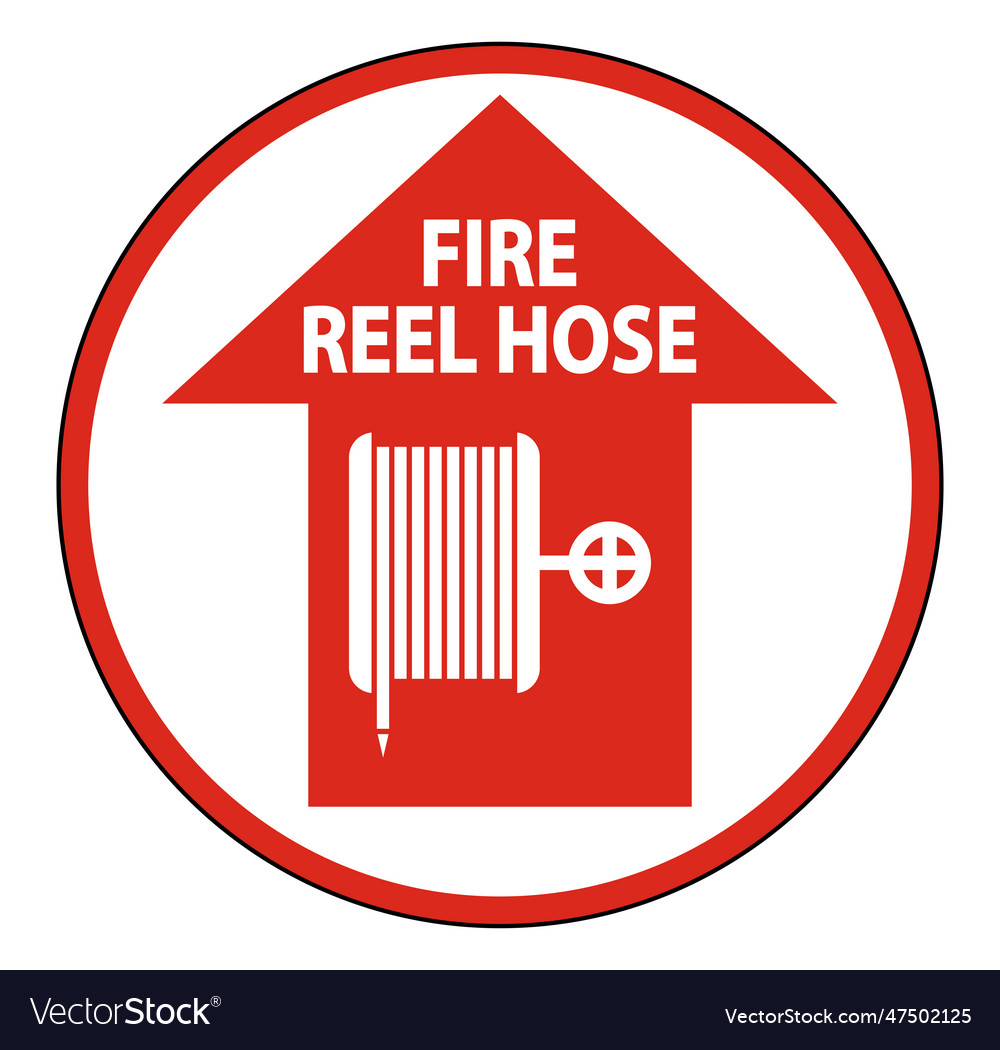 Fire reel hose floor sign on white background Vector Image