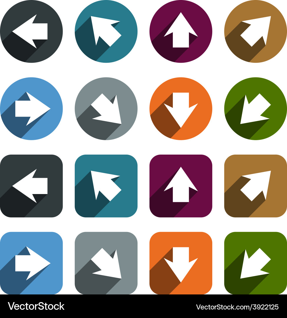 Flat arrow icons Royalty Free Vector Image - VectorStock