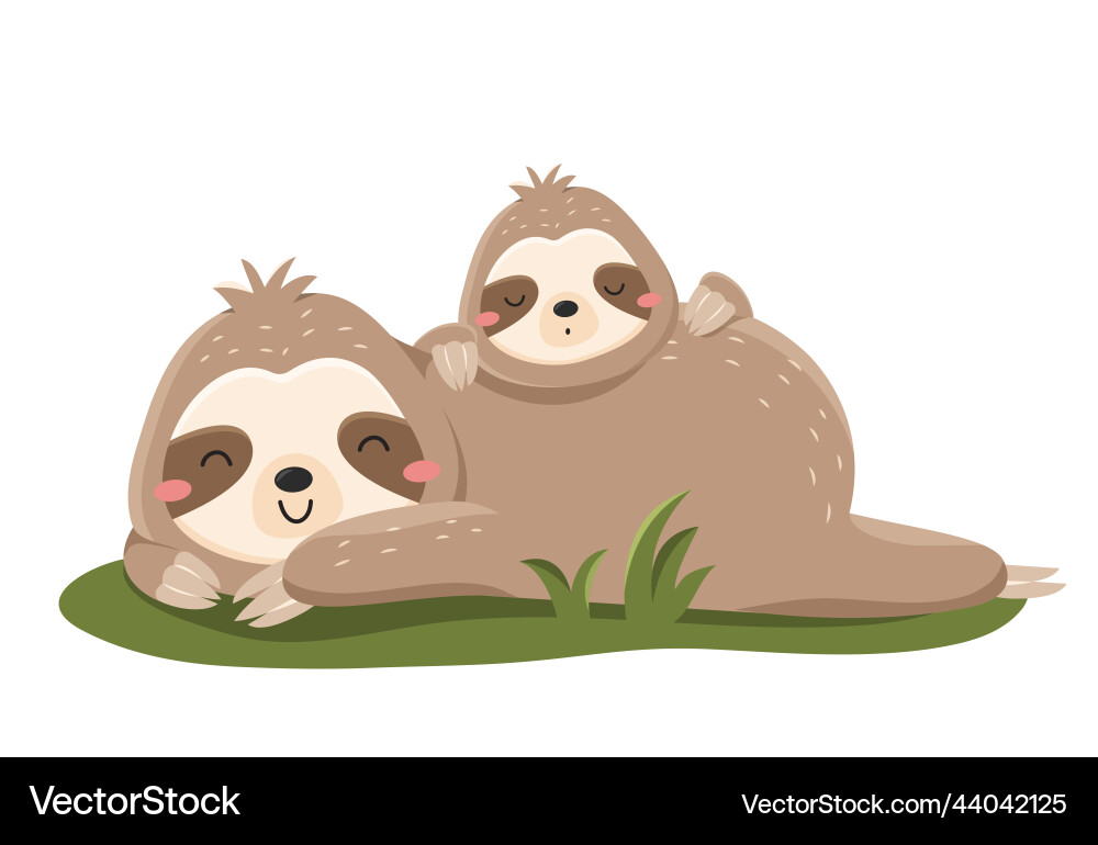 Funny cute sloth Royalty Free Vector Image - VectorStock