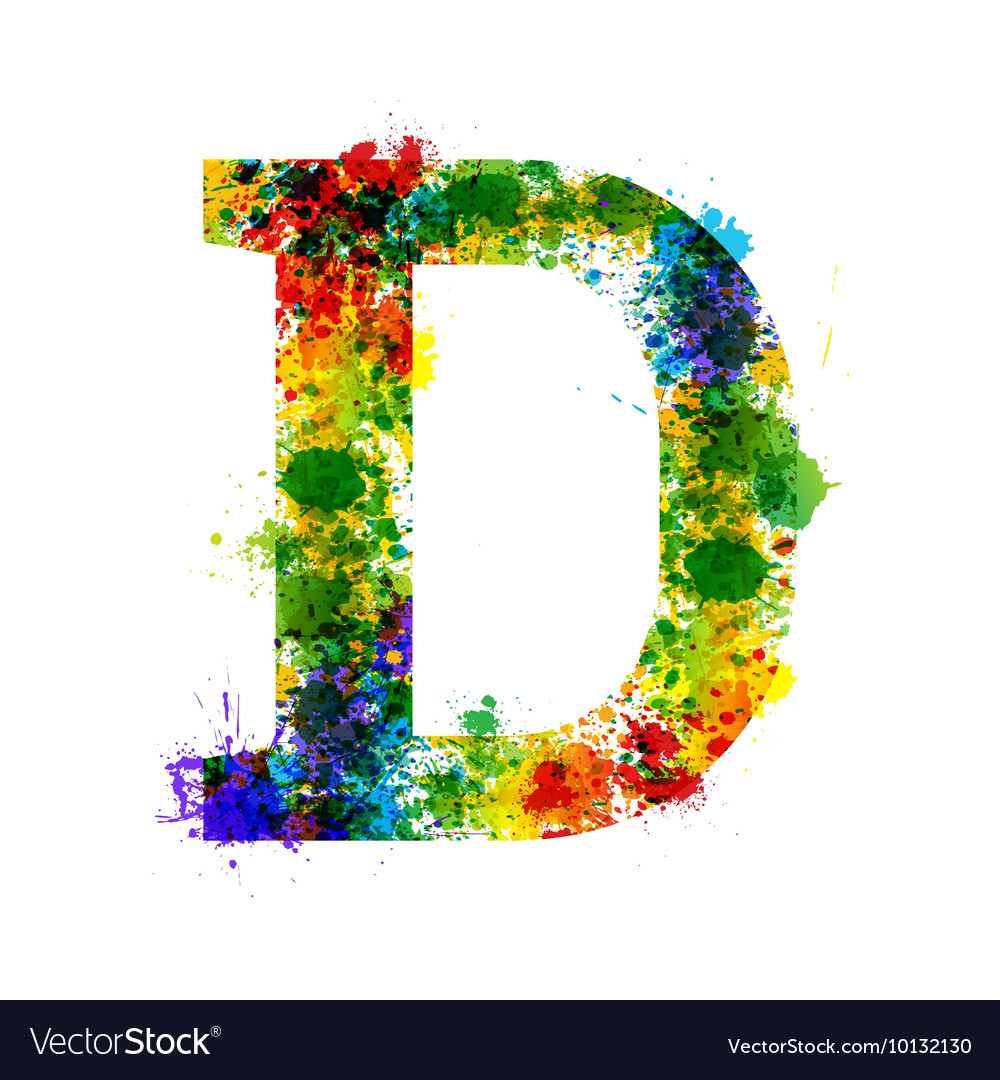 Color Paint Splashes Gradient Font Royalty Free Vector Image