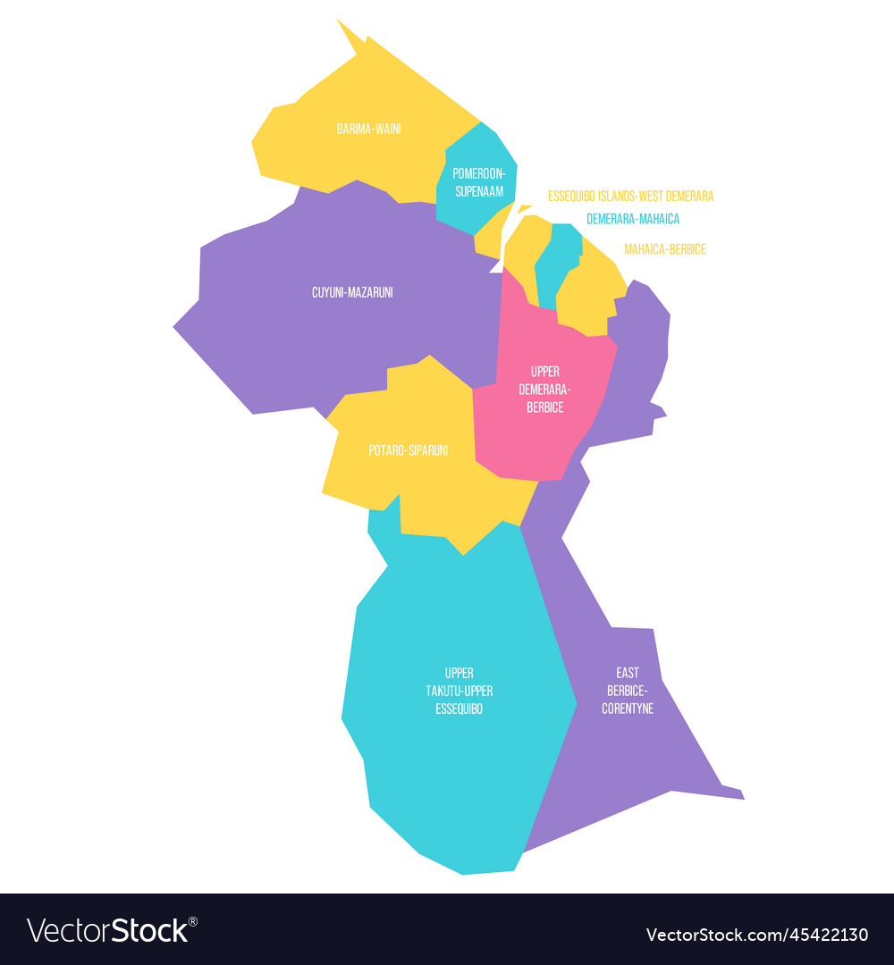 Guyana political map of administrative divisions