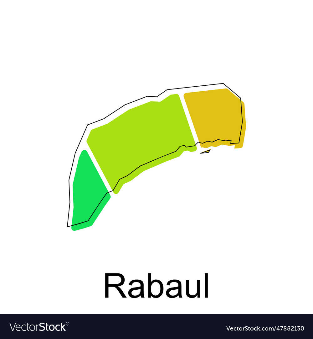 Map of rabaul modern outline high detailed Vector Image