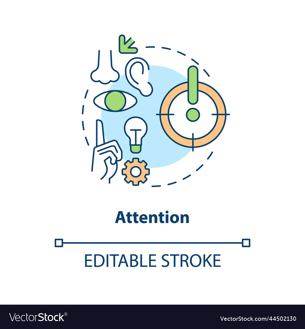 Pay attention on ideas concept icon Royalty Free Vector