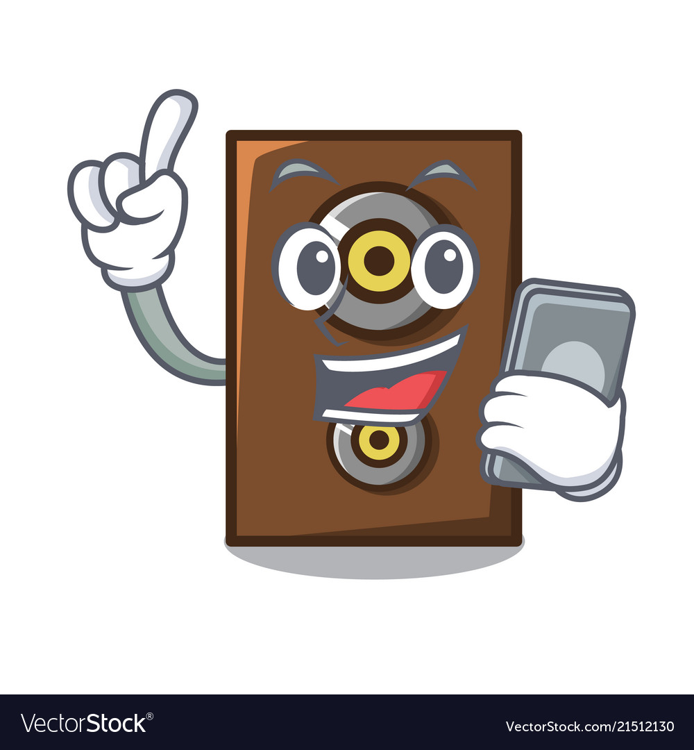 With phone speaker character cartoon style Vector Image With phone speaker character cartoon style Vector Image