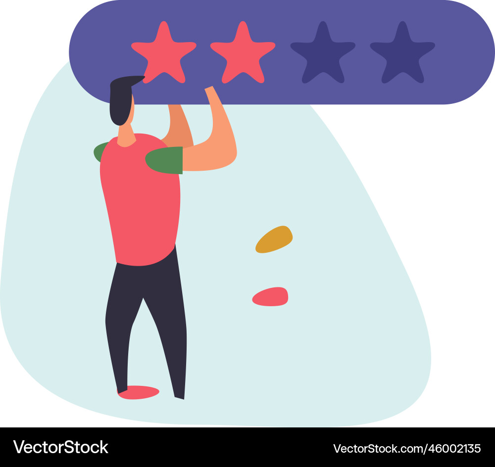 Customer rating flat composition Royalty Free Vector Image