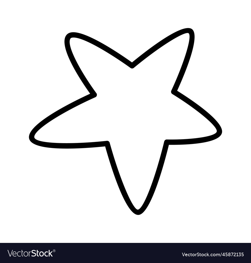 Cute star line art icon decorative element Vector Image