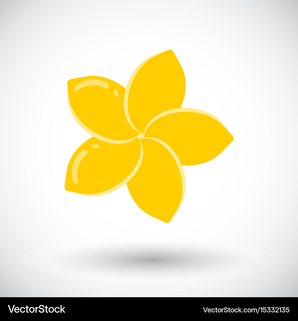 Frangipani flat icon Royalty Free Vector Image
