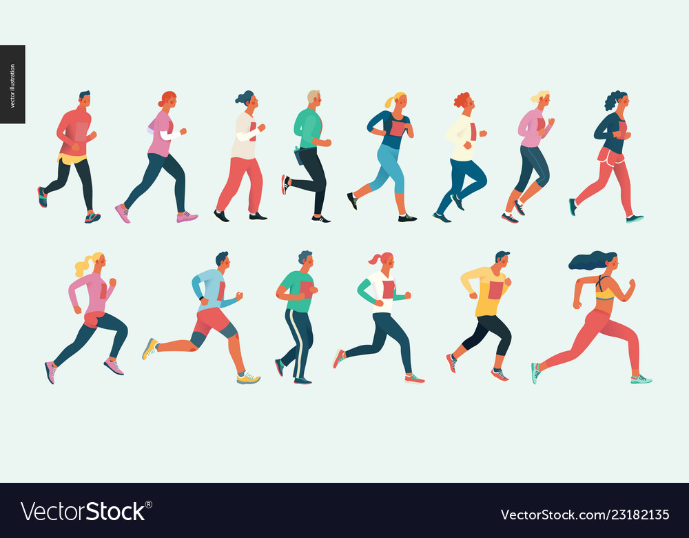 Marathon race group Royalty Free Vector Image - VectorStock