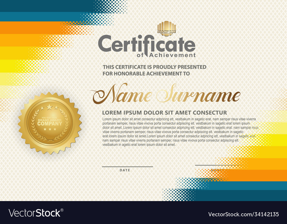 Modern certificate template background Royalty Free Vector