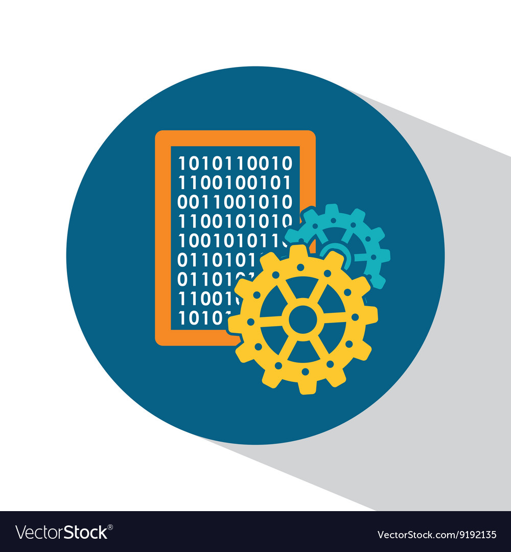 Process design solution icon flat Royalty Free Vector Image