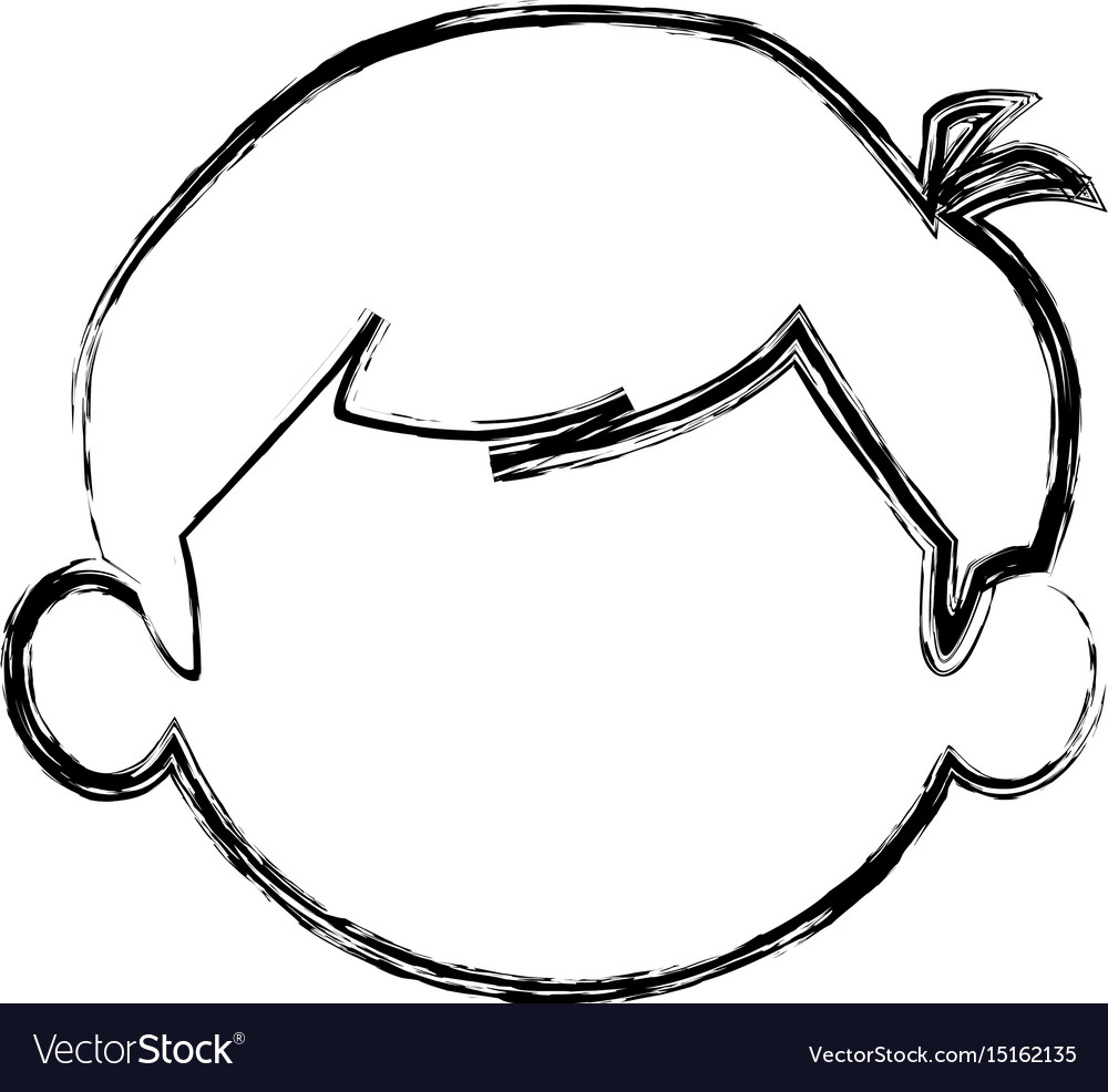 Sketch little boy face kid male Royalty Free Vector Image