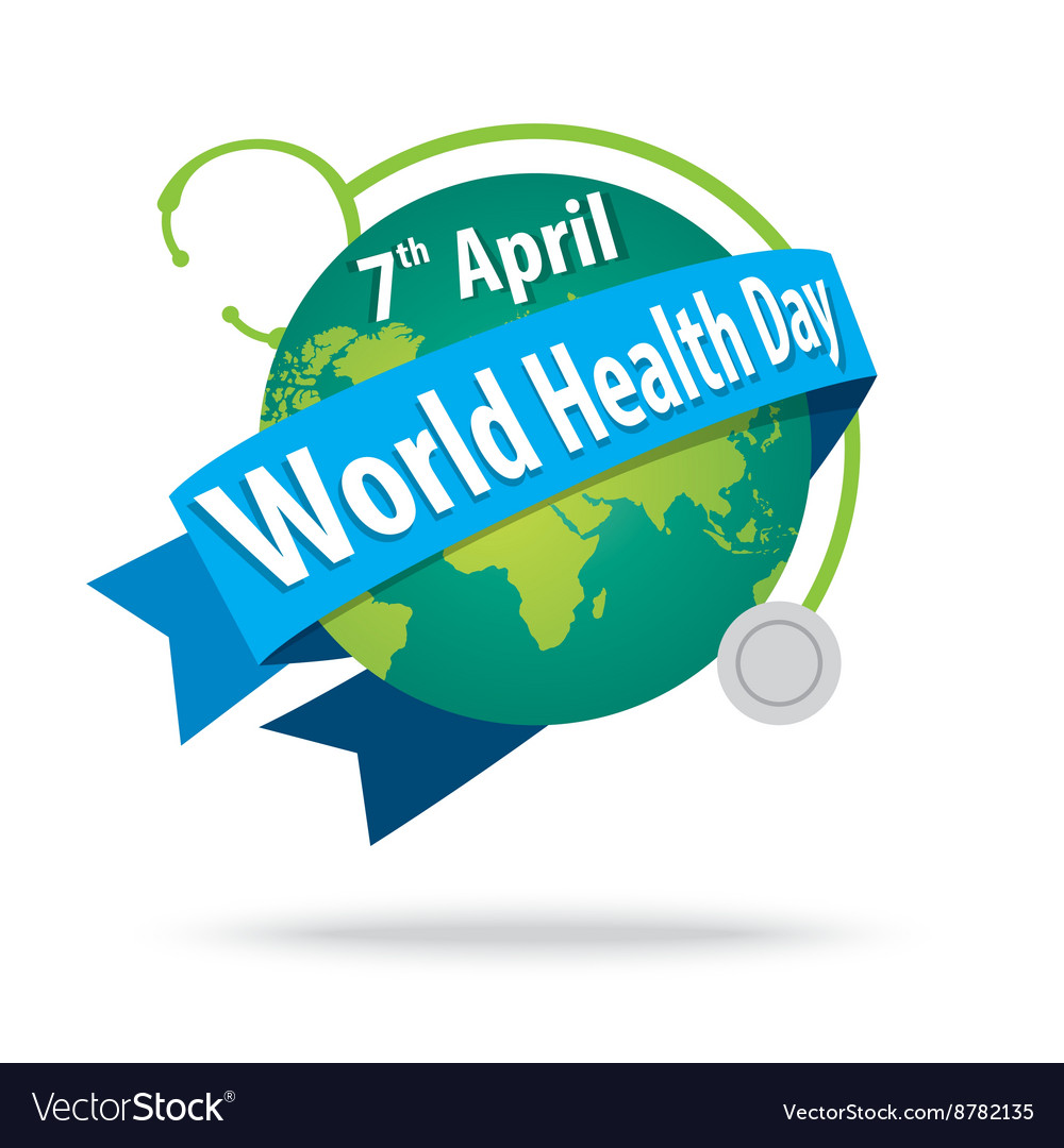 World health day concept with earth and Royalty Free Vector