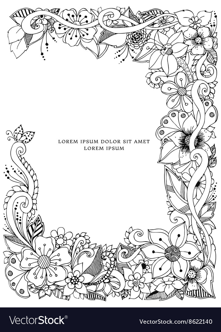 Floral frame entangle Royalty Free Vector Image