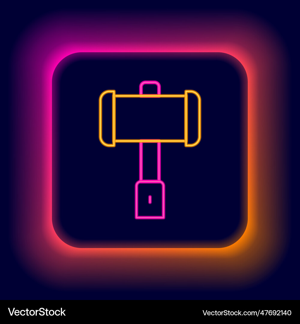 Glowing neon line medieval battle hammer icon Vector Image