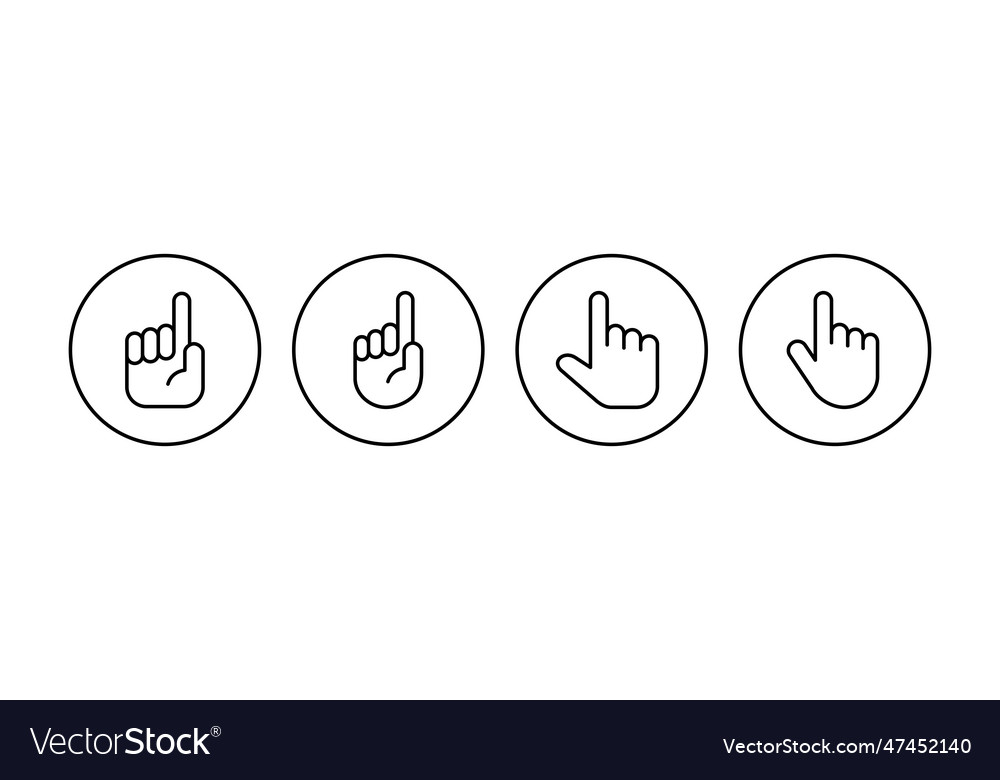 Hand icon set icon palm Royalty Free Vector Image