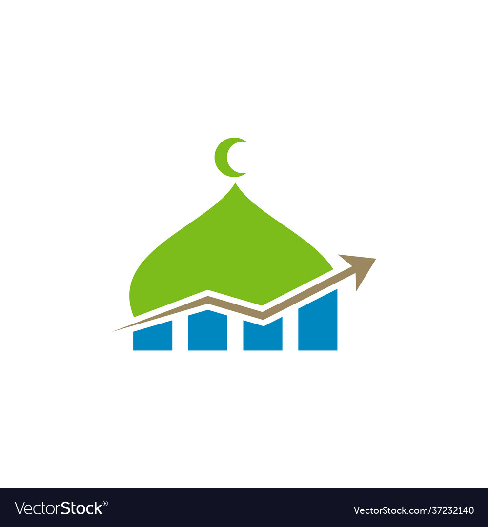 Mosque statistics logo design creative islamic Vector Image