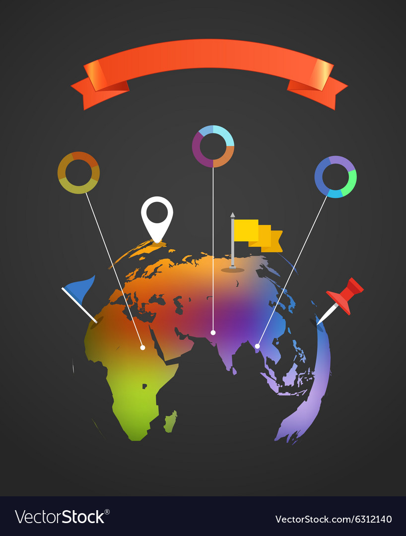 World map infographic template Royalty Free Vector Image