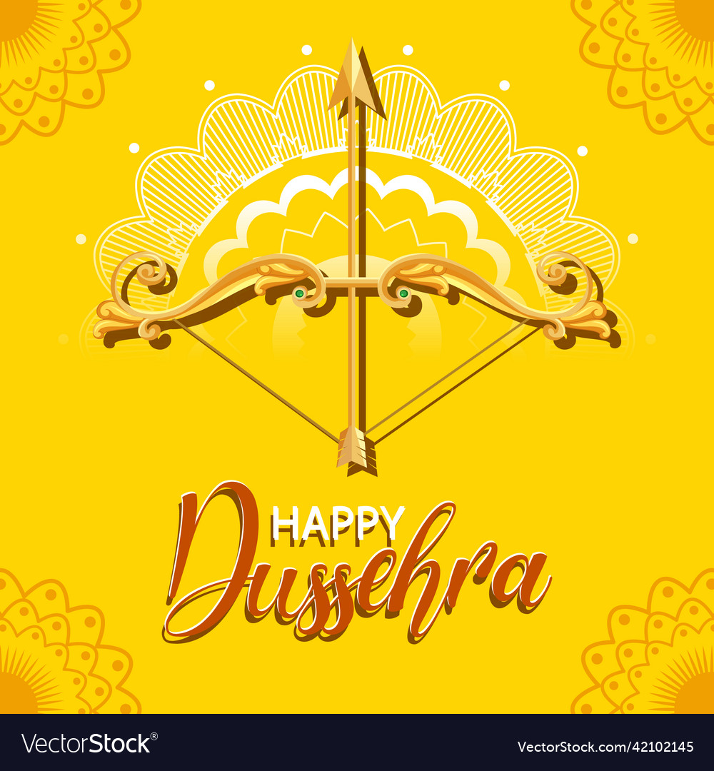 Happy dussehra festival poster design Royalty Free Vector