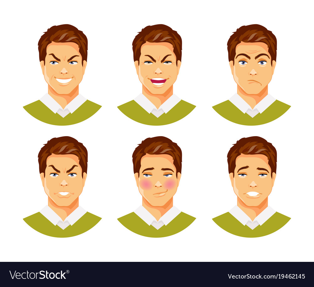 Man emotions 2 Royalty Free Vector Image - VectorStock