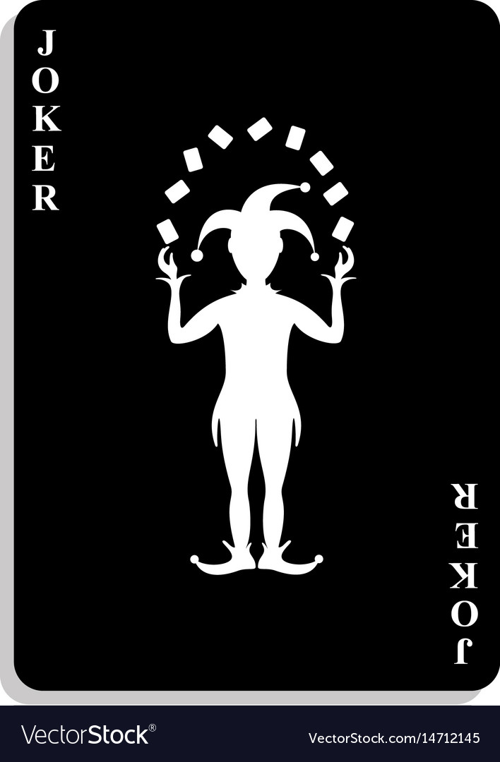 Playing Card Joker In Black And White Design