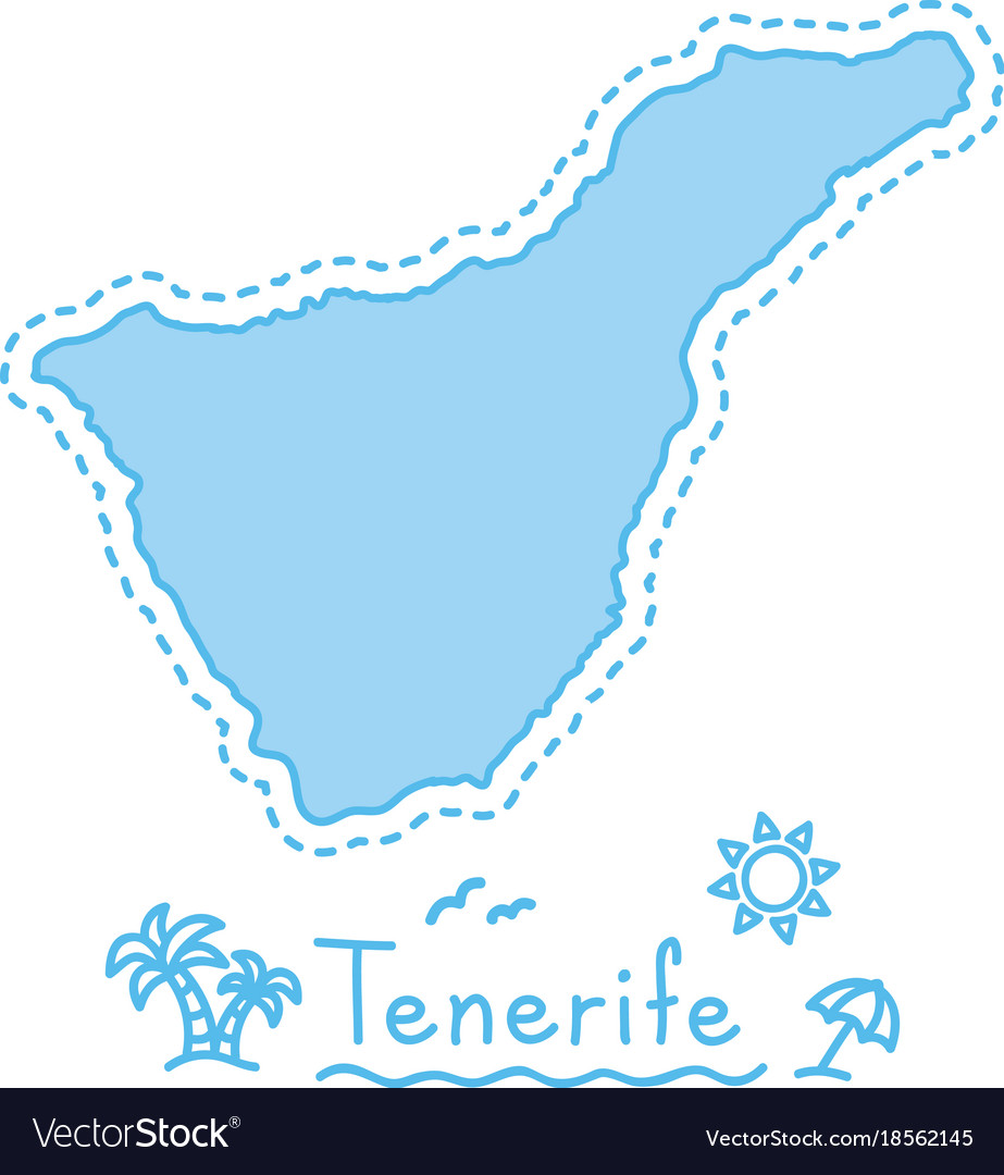 Tenerife island map isolated cartography concept Vector Image