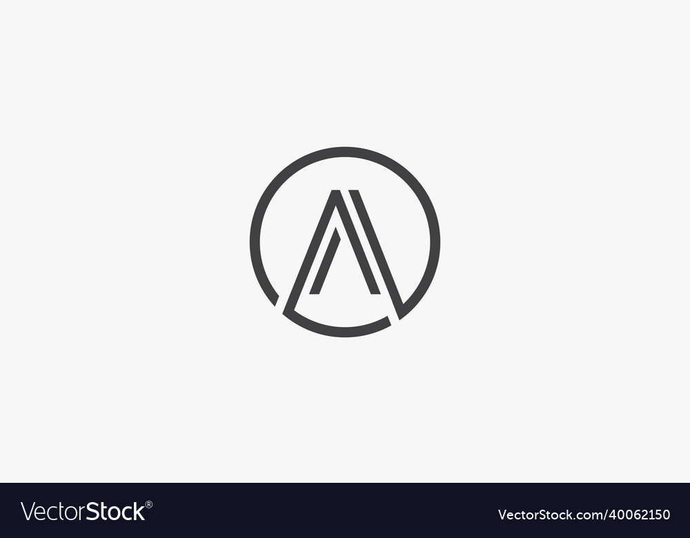 A or aa circle logo isolated on white background Vector Image