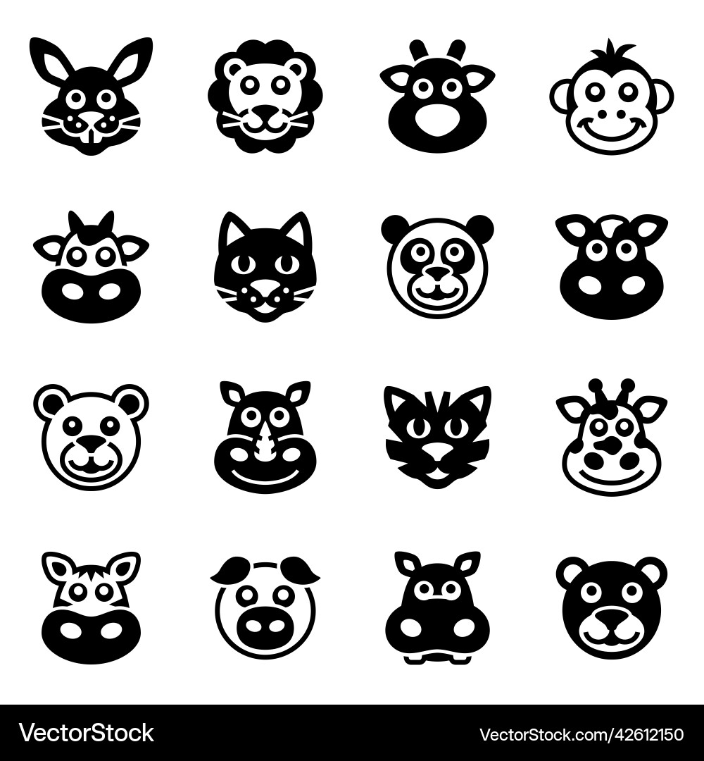 Animals icon set Royalty Free Vector Image - VectorStock