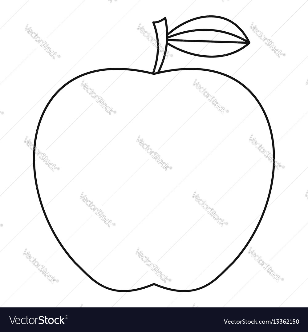 Download Apple icon outline style Royalty Free Vector Image