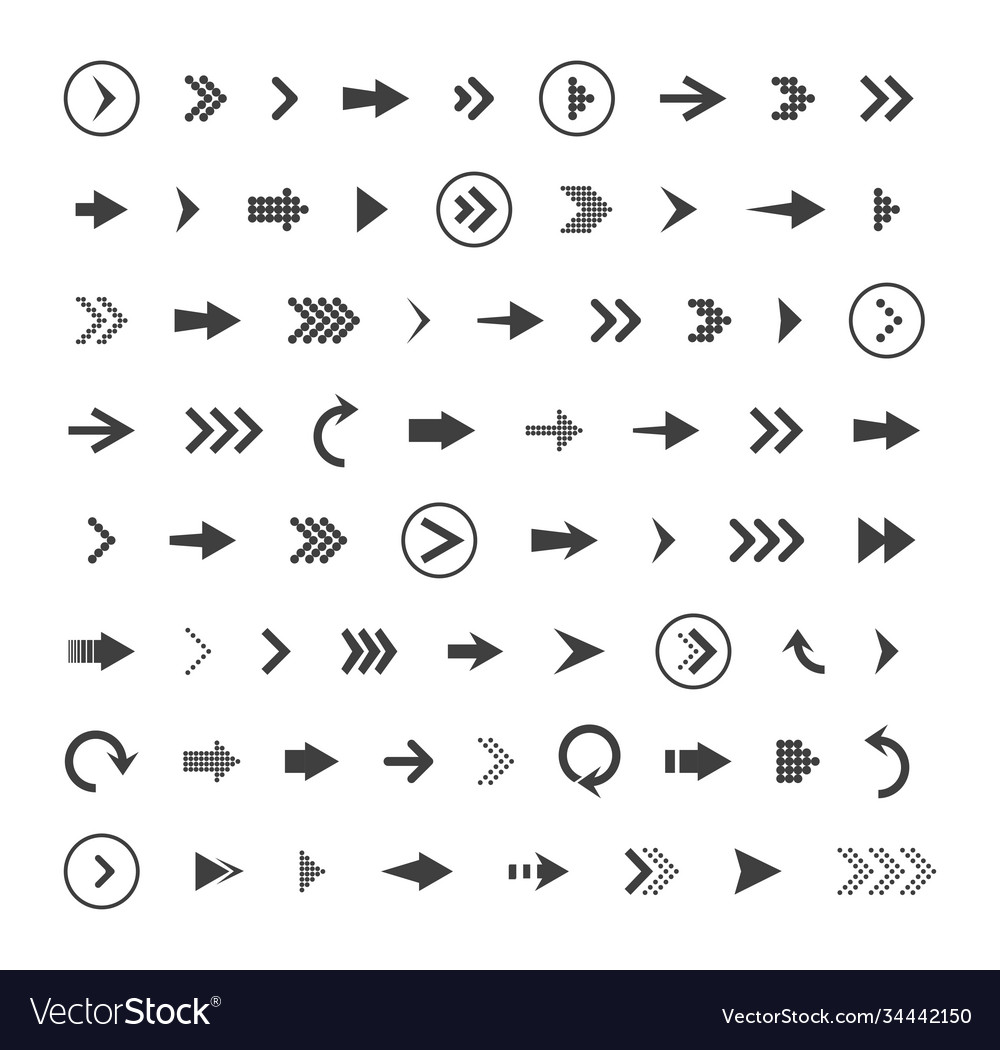 Arrows icon drawing element set arrow icon Vector Image