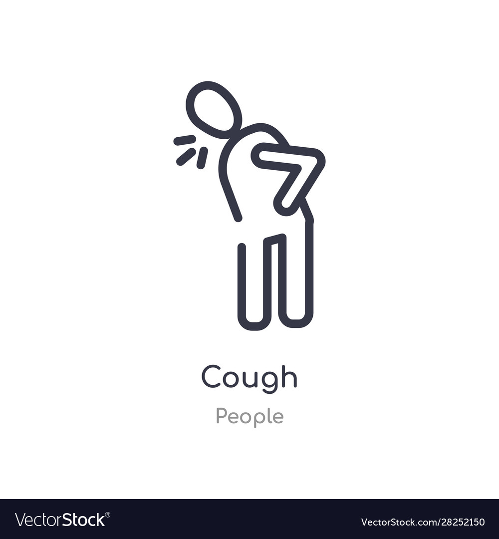 Cough Outline Icon Isolated Line From People Vector Image