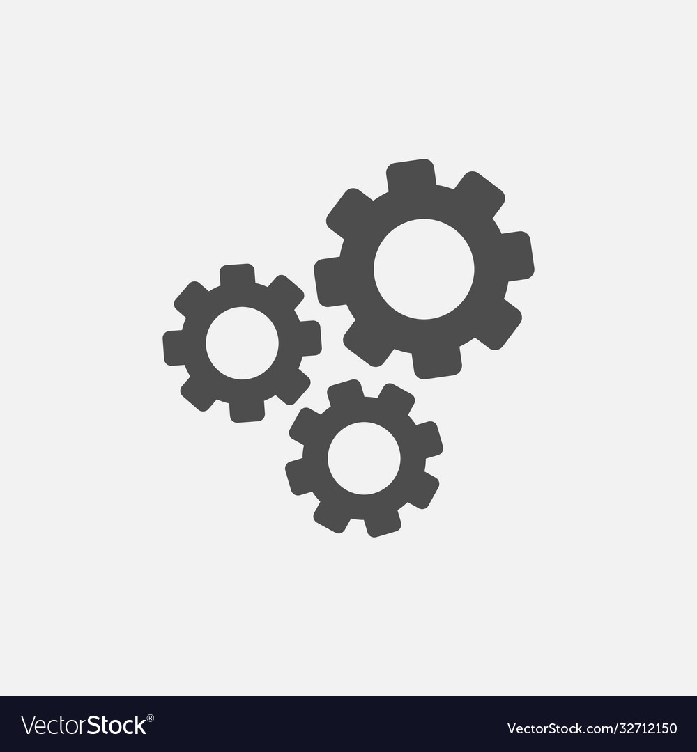 Gear Simple Icon Isolated On White Background Vector Image