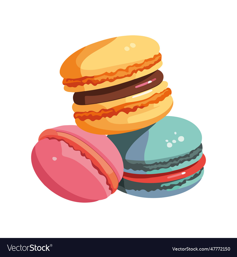 Gourmet Macaroon Cookies With Cream Filling Vector Image