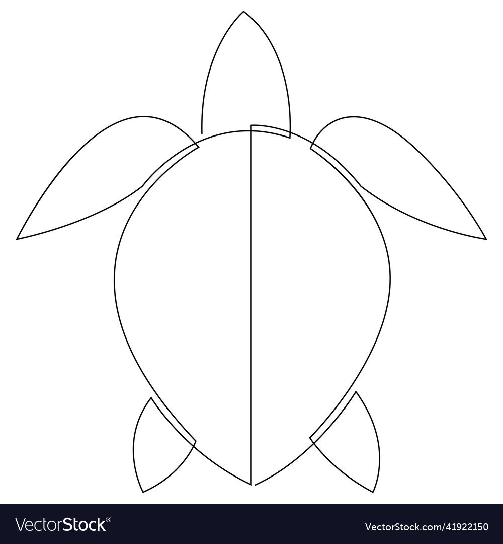 Hand drawing animal sea turtle continuous line Vector Image