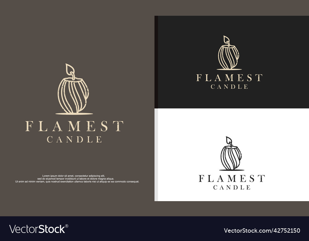 Home made candle company logo design Royalty Free Vector