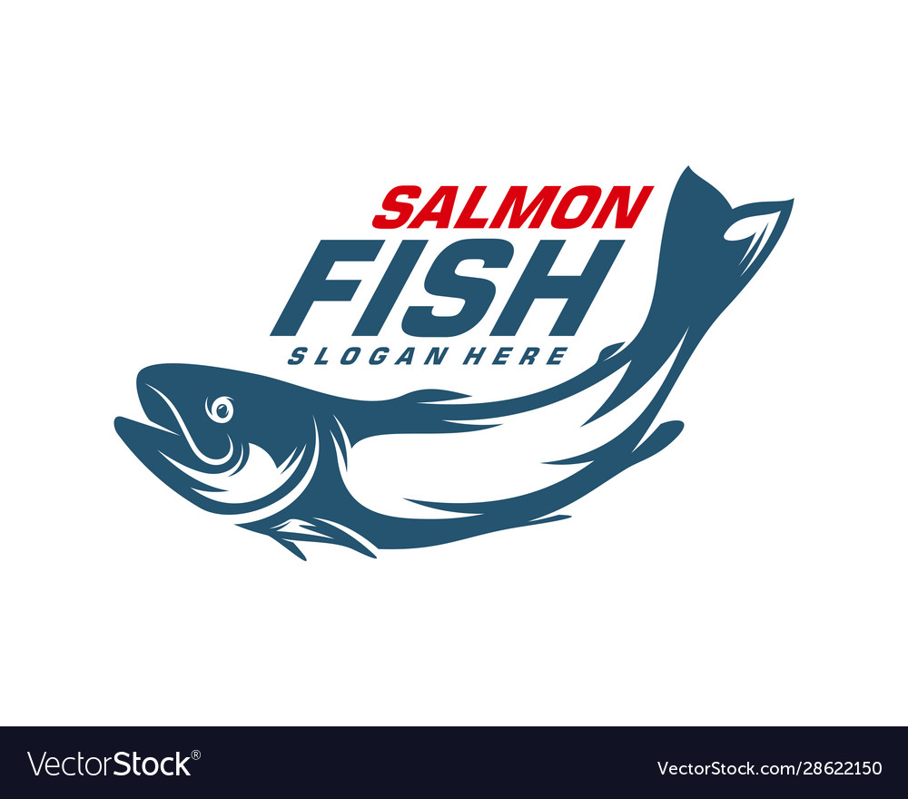 Salmon Fish Logo Design Fishing Royalty Free Vector Image