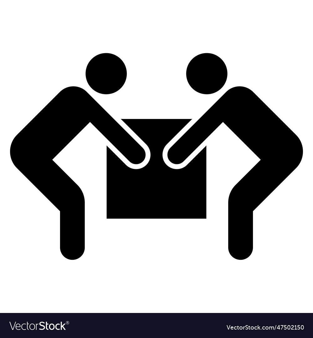 Symbol two person lift sign isolate on white Vector Image